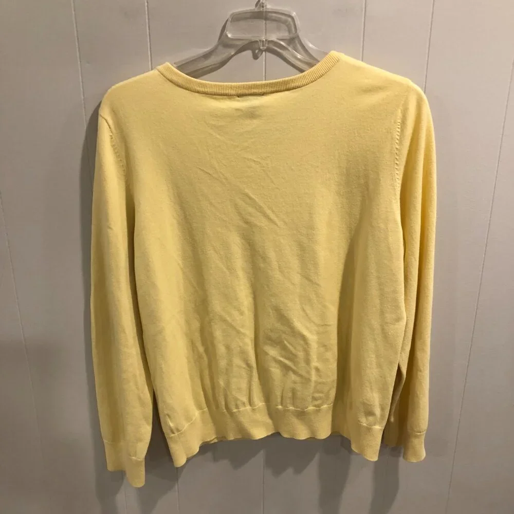 Talbots Classic Cardigan, Butter Yellow, Size XL - Picture 4 of 8
